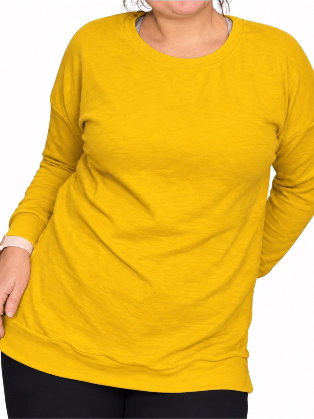 Women's Cozy Crewneck Sweatshirt in Mustard